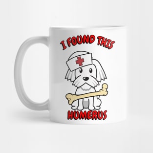 Funny white dog is a nurse Mug